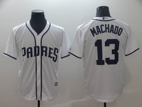 MLB San Diego Padres #13 Machado white game jersey