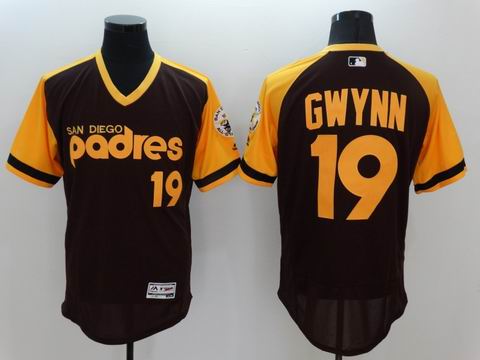 MLB San Diego Padres #19 Tony Gwynn brown flexbase jersey