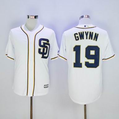 MLB San Diego Padres #19 Tony Gwynn white jersey