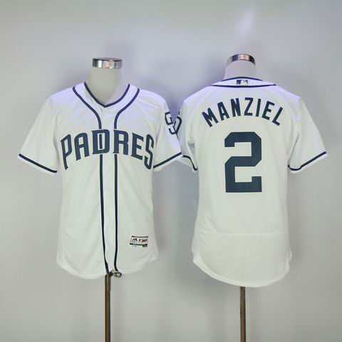 MLB San Diego Padres #2 Manziel white flexbase jersey