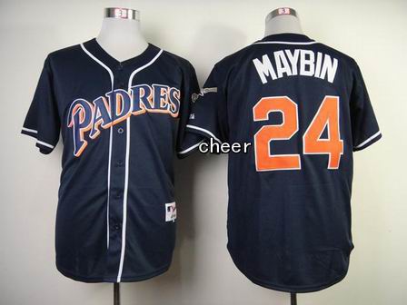 MLB San Diego Padres #24 Maybin blue Jersey