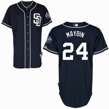 MLB San Diego Padres 24 Maybin blue jersey