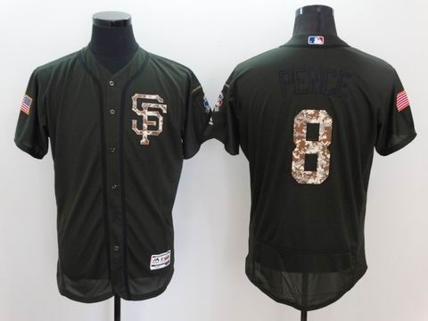 MLB San Francisco Giants #8 green Olive Salute To Service Jersey