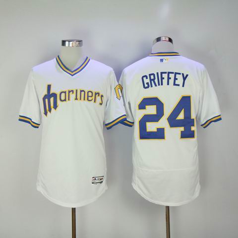 MLB Seattle Mariners #24 Griffey white jersey