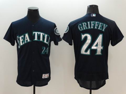 MLB Seattle Mariners #24 Ken Griffey Jr blue flexbase jersey