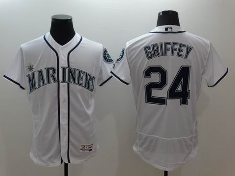 MLB Seattle Mariners #24 Ken Griffey Jr white flex base jersey