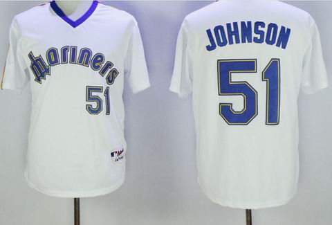 MLB Seattle Mariners #51 Randy Johnson white jersey