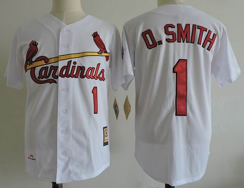 MLB St. Louis Cardinals #1 O.Smith white m&n jersey