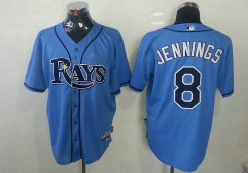 MLB Tampa Bay Rays #8 Desmond Jennings Light Blue Cool base jersey