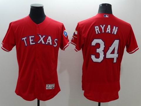 MLB Texas Rangers #34 Nolan Ryan red jersey