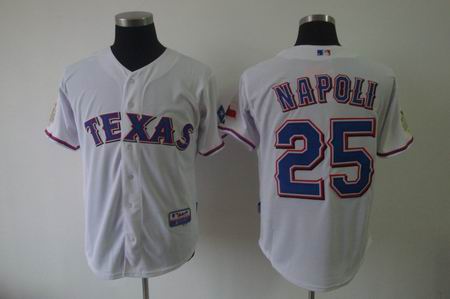 MLB Texas Rangers 25 Mike Napoli white jersey cool base