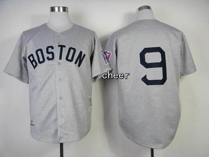 MLB Throwback Boston Red Sox #9 Hemp gray Jersey