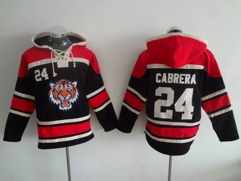 MLB Tigers #24 Cabrera black sweatshirt hoody