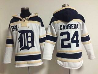 MLB Tigers #24 Cabrera white sweatshirt hoody