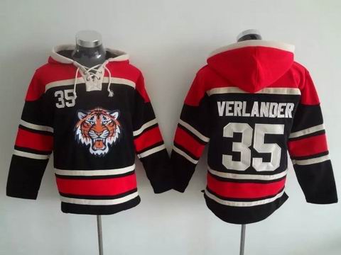 MLB Tigers #35 Verlander black sweatshirt hoody