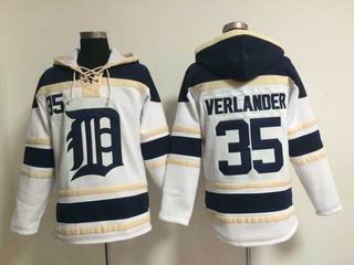 MLB Tigers #35 Verlander white sweatshirt hoody