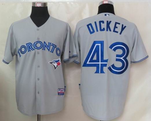 MLB Toronto Blue Jays 43 Dickey Grey Jerseys