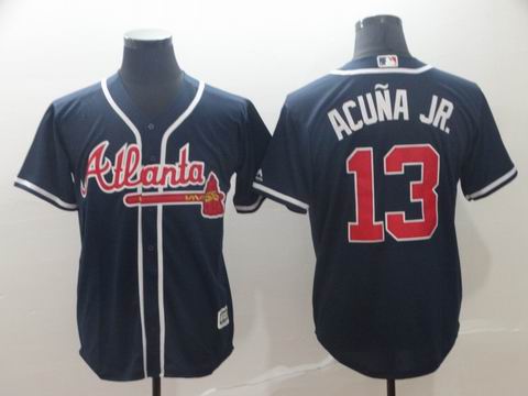 MLB atlanta braves #13 Acuna Jr. blue game jersey