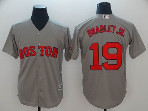 MLB boston redsox #19 Bradley Jr. grey game jersey