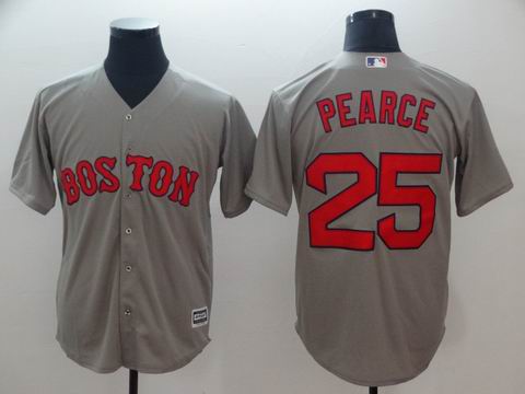 MLB boston redsox #25 PEARCE grey game jersey