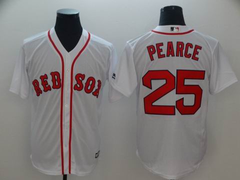 MLB boston redsox #25 PEARCE white game jersey