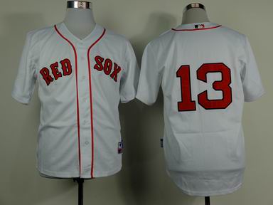 MLB boston redsox 13# white jersey