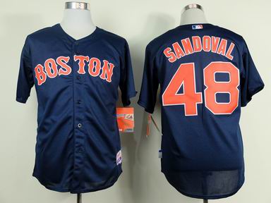 MLB boston redsox 48 Sandoval blue jersey