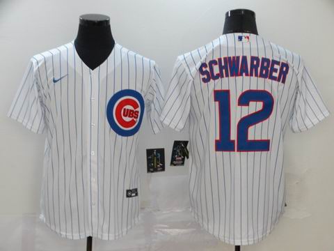 MLB chicago Cubs #12 SCHWARBER white game jersey