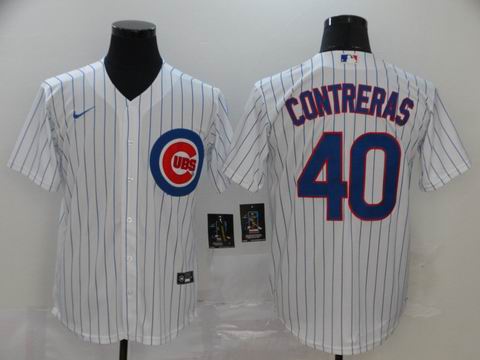 MLB chicago Cubs #40 CONTRERAS white game jersey