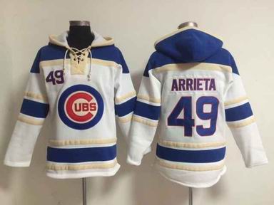 MLB chicago Cubs #49 Arrieta white sweatshirt hoody