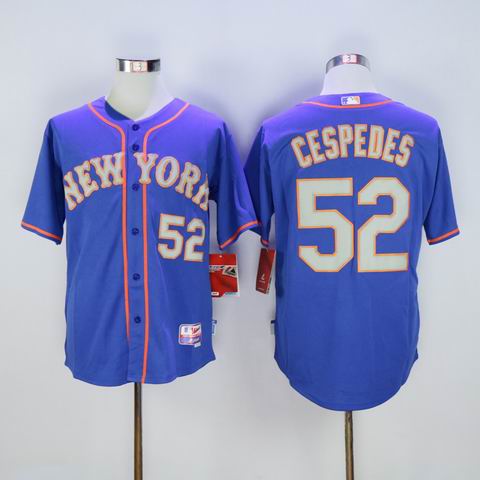 MLB new york Mets #52 Cespedes blue jersey