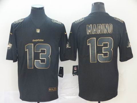Miami Dolphins #13 Dan Marino Black golden rush Jersey