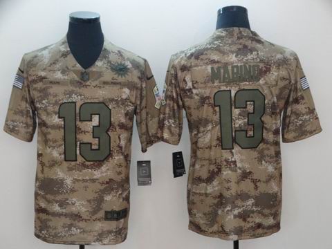 Miami Dolphins #13 marino camo salute to service jersey