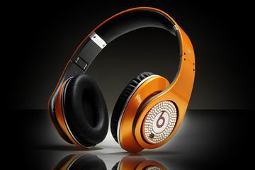 Monster Beats By Dr Dre Studio Orange Headphone with Diamond