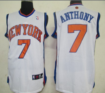 NBA New York Knicks 7# Carmelo Anthony white Jersey