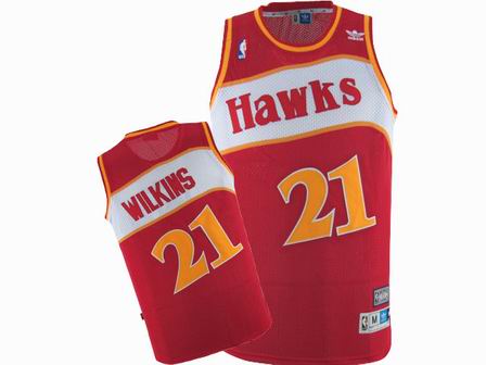 NBA Atlanta Hawks #21 Dominique Wilkins Red Throwback Jersey