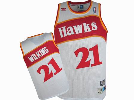 NBA Atlanta Hawks #21 Dominique Wilkins White Throwback Jersey