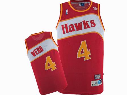 NBA Atlanta Hawks #4 Spud Webb Red Throwback Jersey