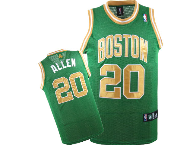 NBA Boston Celtics #20 Ray Allen Green Jersey Gold member swingman