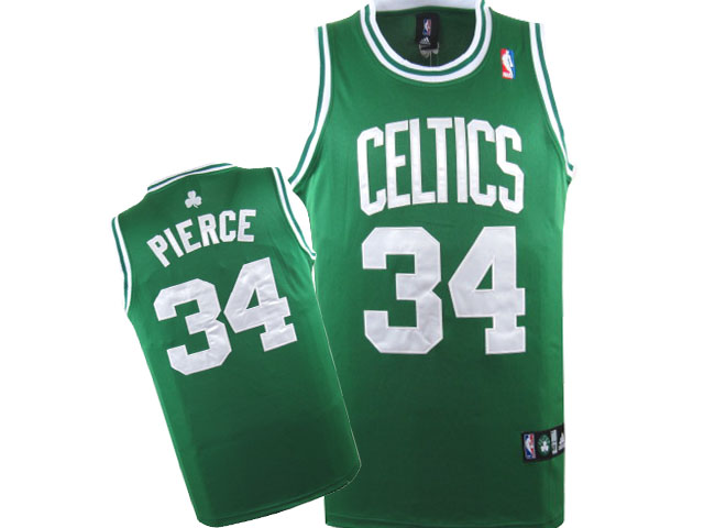 NBA Boston Celtics #34 Paul Pierce Green jersey white number