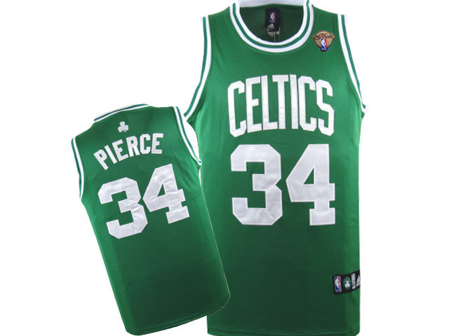NBA Boston Celtics #34 Paul Pierce Green jersey white number Final Patch