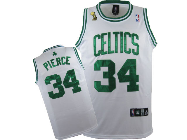 NBA Boston Celtics #34 Paul Pierce white jersey  Champion Patch