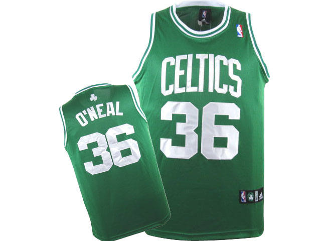 NBA Boston Celtics #36 O'Neal Green Jersey White number