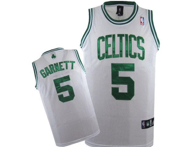NBA Boston Celtics #5 Kevin Garnett white swingman Jersey