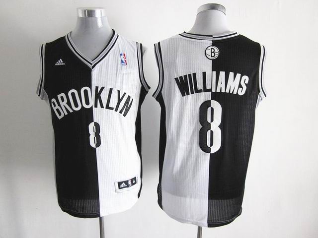 NBA Brooklyn Nets 8 Deron Williams Black-white Split Jersey