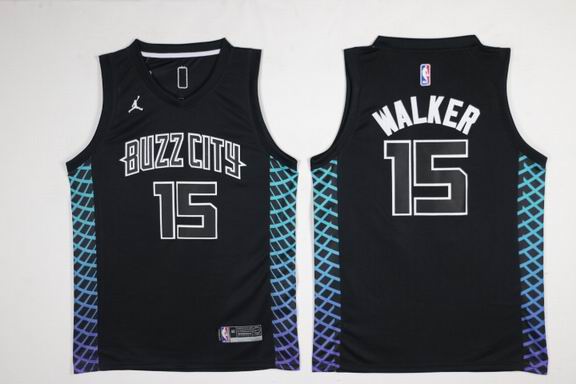 NBA Charlotte Hornets #15 Walker black city jersey