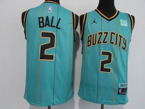 NBA Charlotte Hornets #2 BALL green golden jersey