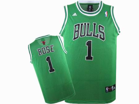 NBA Chicago Bulls #1 Derrick Rose Green Jersey Swingman