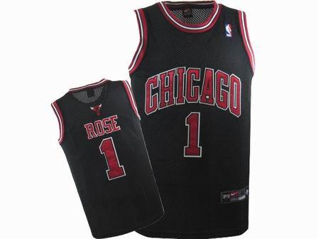 NBA Chicago Bulls #1 Derrick Rose black Jersey Swingman