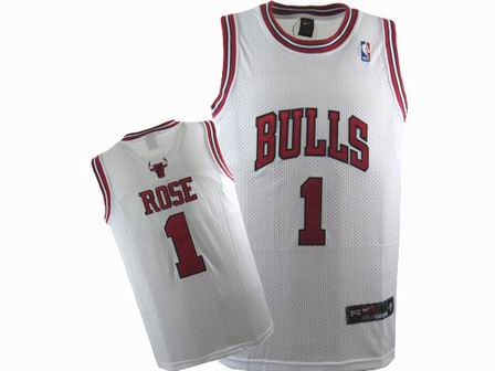 NBA Chicago Bulls #1 Derrick Rose white Jersey Swingman